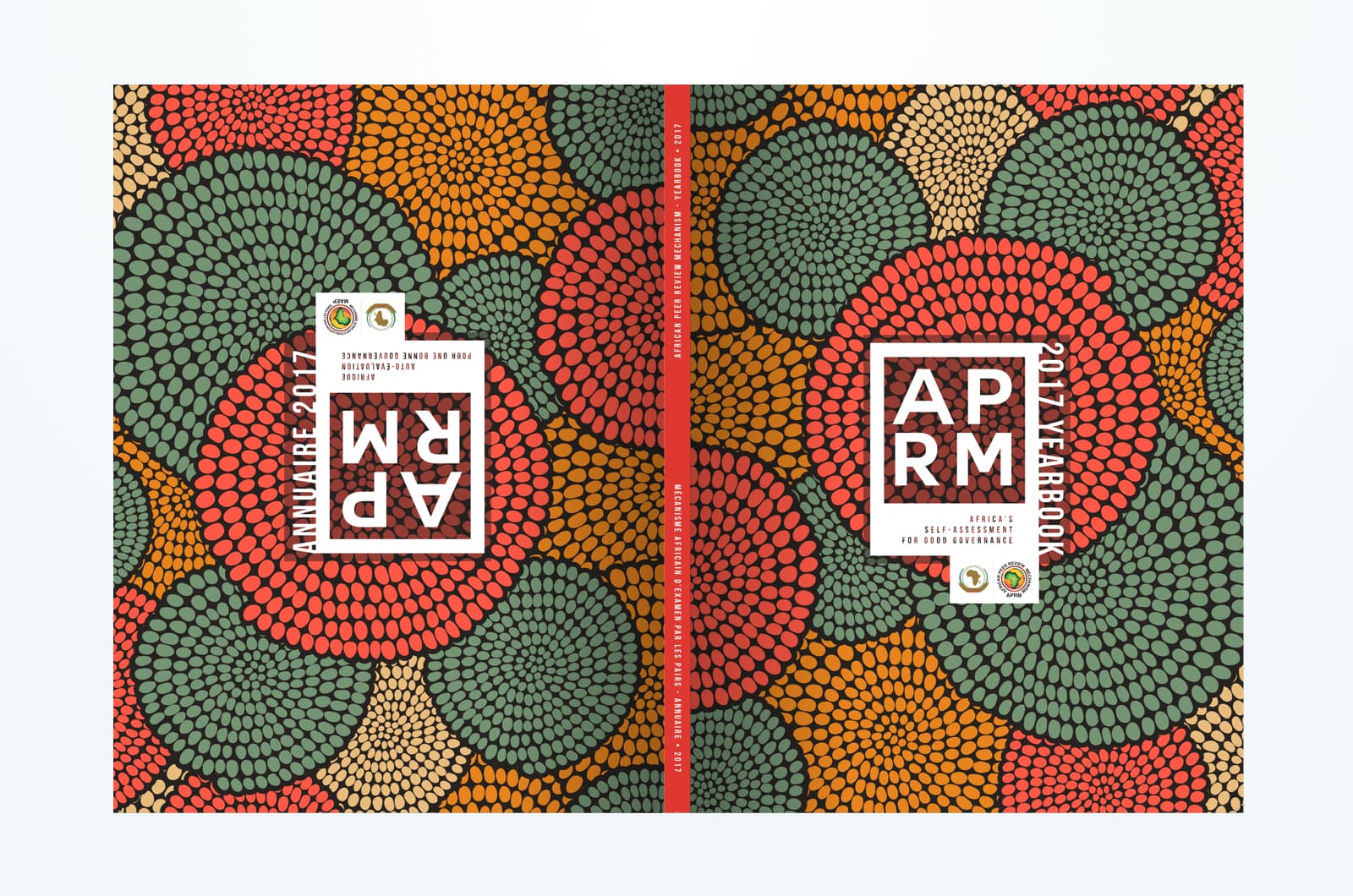 Front and back cover design for the APRM Annual Yearbook 2017